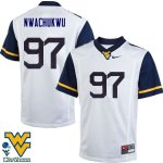 Men's West Virginia Mountaineers NCAA #97 Noble Nwachukwu White Authentic Nike Stitched College Football Jersey JF15O85KN